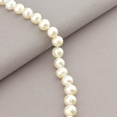 Намисто білі Перли АА природні, кулька 9,5 мм, фурнітура Срібло 925, довжина 44 см