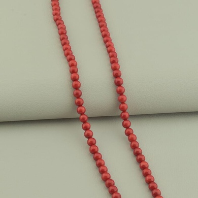Четки 108 бусин красный Коралл натуральный, шарик 5,5 мм, кисть красная
